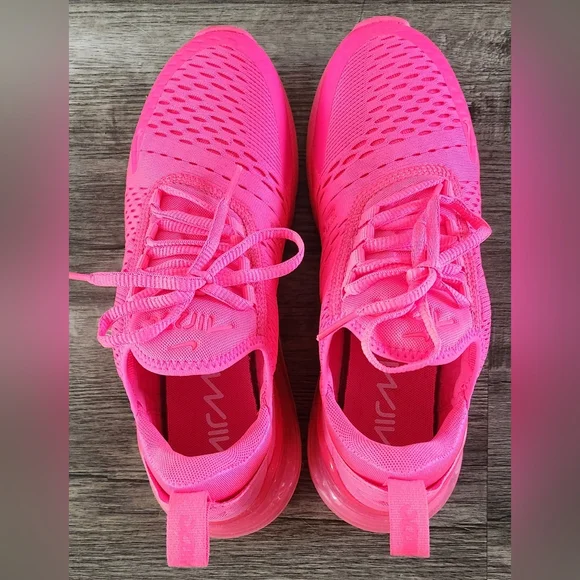 *NEAR NEW* Nike Airmax Air Max 270 Sz 8.5 Vibrant Neon Bright Hyper Triple Pink - Picture 6 of 12